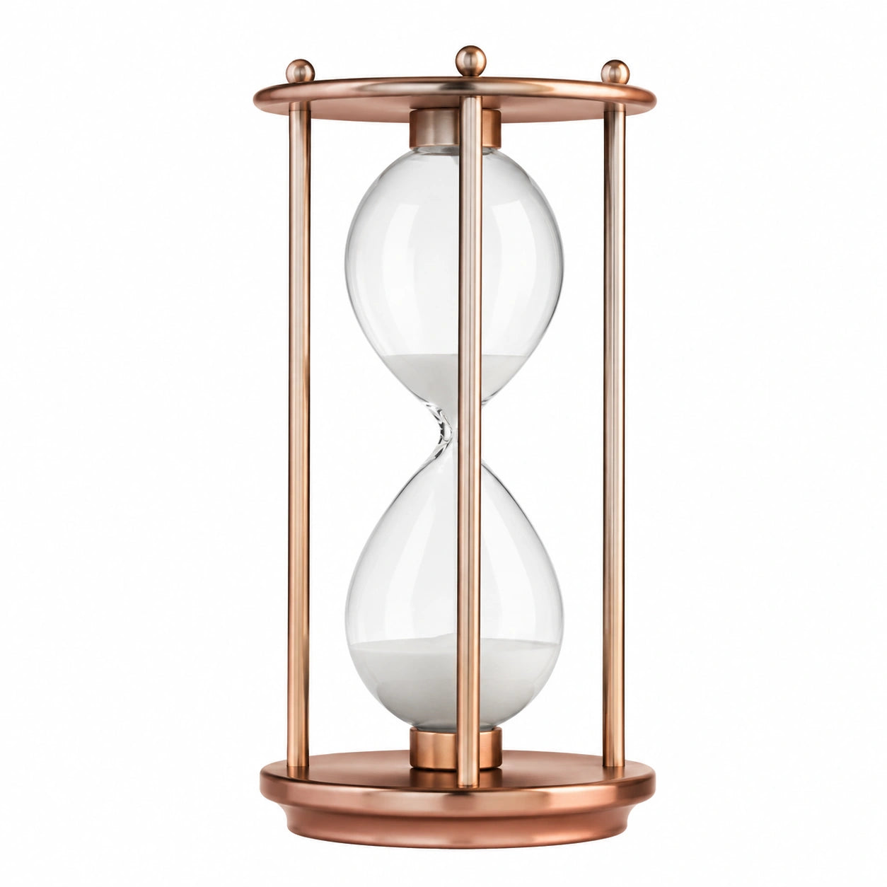 Clessidra Decorativa in Rame 60 Minuti con Sabbia Bianca