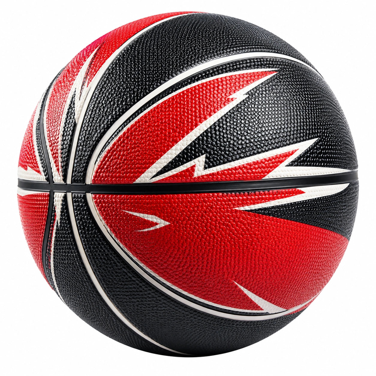 Pallone da Basket per Esterni Design Dinamico Rosso e Nero