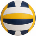 Pallone da pallavolo giallo, blu e bianco con struttura a pannelli