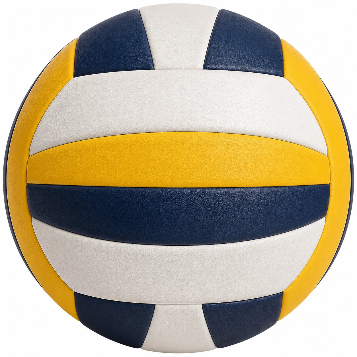 Pallone da pallavolo giallo, blu e bianco con struttura a pannelli