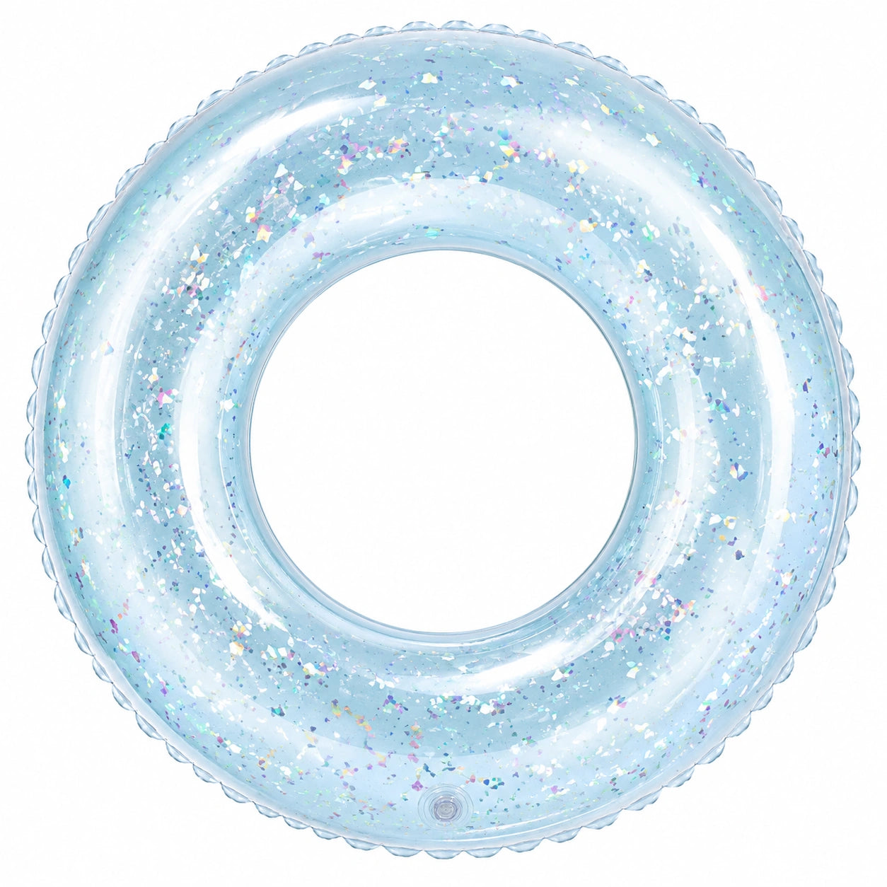 Salvagente gonfiabile glitterato azzurro diametro 90 cm